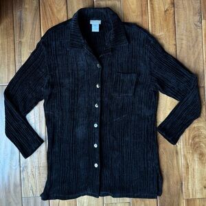 Vintage Coldwater Creek• Medium Black Textured Knit Top